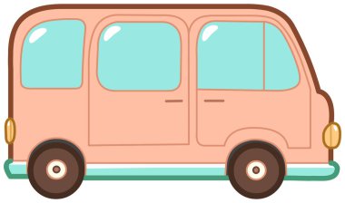 Icon design of a cute cartoon van