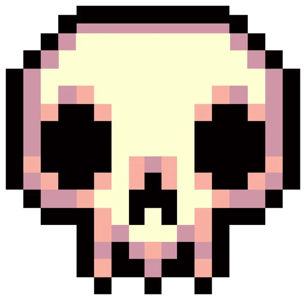 Pixel Art 8Bit Crâne — Image vectorielle