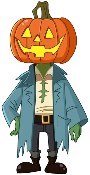Jack Lanterne Personnage Dessin Animé Citrouille — Image vectorielle