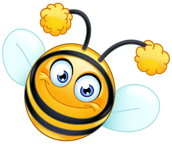 Glad Söt Bee Emoji Emoticon Royaltyfria illustrationer