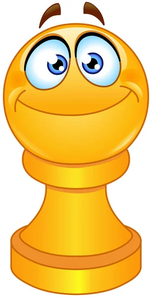 Heureux Jaune Échecs Pion Emoji Emoticon Illustration De Stock