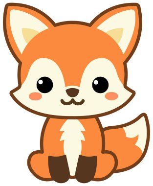 Kawaii tarzında şirin bir tilki