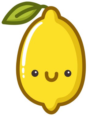 Kawaii tarzında gülümseyen limon.