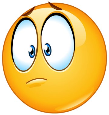 Emoji ifadesi endişeli ya da endişeli bir ifade gösteriyor