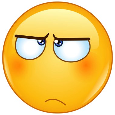 Şüphecilik, sıkıntı ya da hafif bir hoşnutsuzluk kombinasyonunu ifade eden Emoji ifadeleri