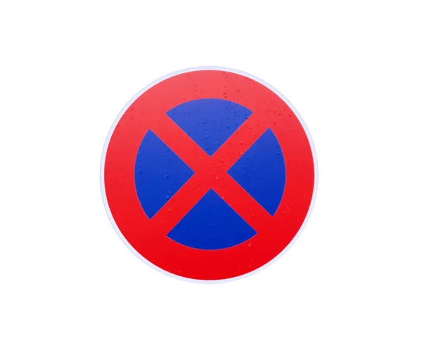 交通标志 禁止牌 红蓝两色标志 禁止停车 — 图库照片