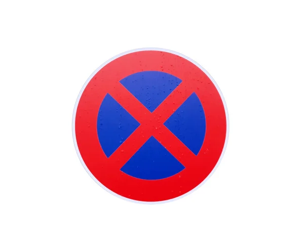 Traffic Sign Forbidden Sign Red Blue Sign Parking Allowed — Stock Photo, Image