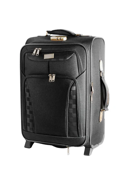 Travel Suitcase Wheels Close Isolated White Background — стоковое фото