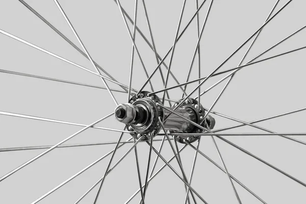Bicycle Wheel Hub Bicycle Wheel Isolated Light Gray Background — Foto Stock