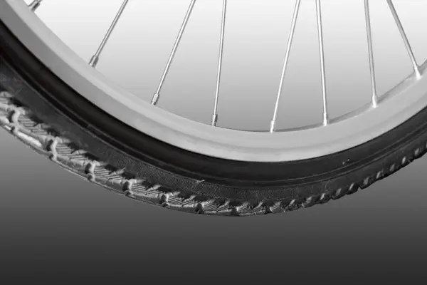 Front Bicycle Wheel Close Isolated White Background — Stockfoto