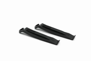 Bisikletler için plastik montlar. Yakın plan. Beyaz arkaplanda izole.