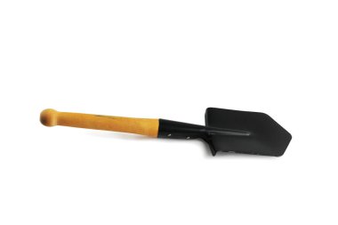 Siyah istihkamcı bıçağı. Yakın plan. Beyaz arkaplanda izole.