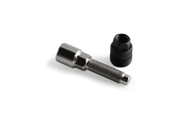 Pedal manyağı için çekici. Yakın plan. Beyaz arkaplanda izole.