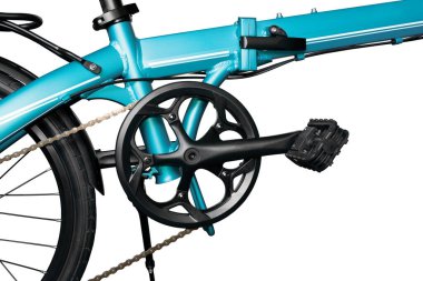 Plastik bisiklet pedalı. Yakın plan. Beyaz arkaplanda izole.