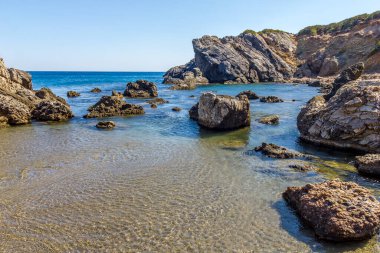Preveli sahilinde kayalar, Girit, Yunanistan