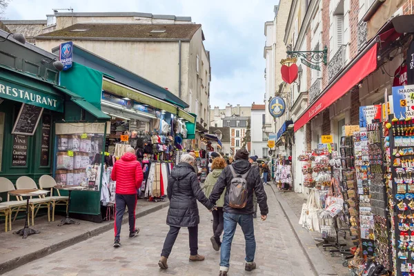 Parigi Francia Marzo 2023 Gente Cammina Nel Quartiere Montmartre Quartiere — Foto Stock