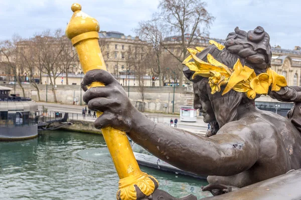 Kilátás Alexandre Iii Hídra Párizsban Franciaországban — Stock Fotó