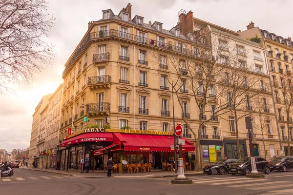 Paris França Março 2023 Pessoas Café Francês Durante Pôr Sol — Fotografia de Stock