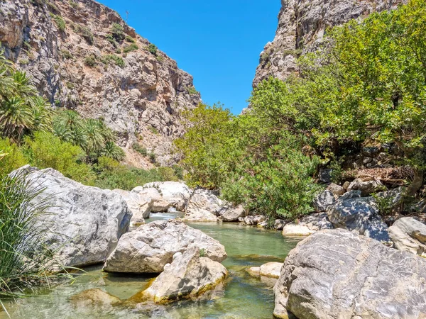 Preveli Lagoon Rethimno Crete Greece — Stockfoto