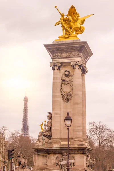 Pohled Most Alexandre Iii Paříži Francie — Stock fotografie
