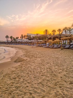 Hammamet, Tunus 'ta bir plajda manzara