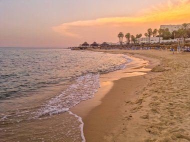Hammamet, Tunus 'ta bir plajda manzara