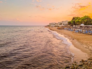 Hammamet, Tunus 'ta bir plajda manzara