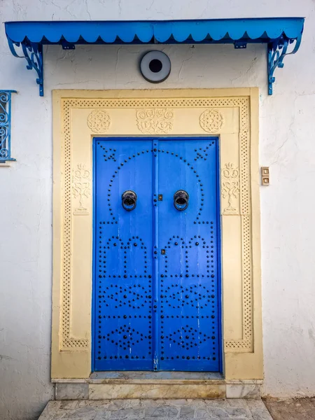 Typické Tuniské Ozdobné Dveře Sisi Bou Saidu — Stock fotografie