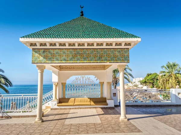 Paviljoen Met Zee Achtergrond Hammamet Tunesië — Stockfoto