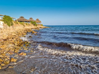 Hammamet, Tunus 'ta bir plajda manzara