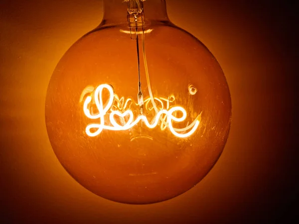 Lamp Word Love — Stock Photo, Image