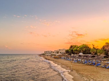 Hammamet, Tunus 'ta bir plajda manzara