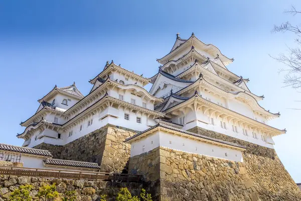 日本兵库县Himeji城堡景观 图库图片