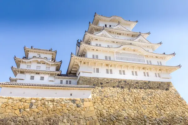 Вид Замок Хімеджі Хьоґо Японія Ліцензійні Стокові Фото