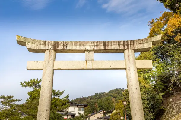Ворота Острове Миядзима Япония Стоковая Картинка