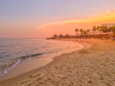 Hammamet, Tunus 'ta bir plajda manzara