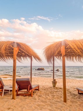 Hammamet, Tunus 'ta bir plajda manzara