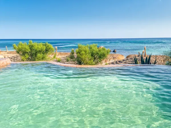 チュニジアのハンマメットのビーチの風景 ストック画像