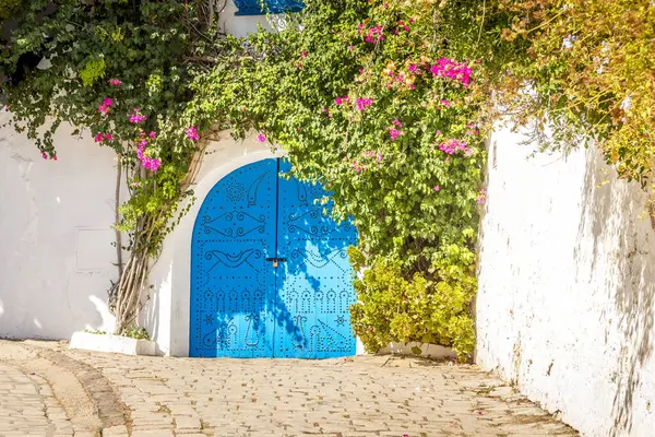 Das Dorf Sidi Bou Said Karthago Tunesien lizenzfreie Stockfotos