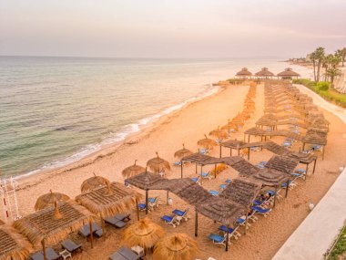 Hammamet, Tunus 'ta bir plajda manzara