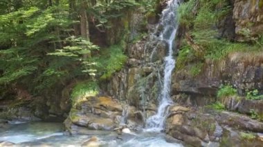 Avusturya, Untertauern 'deki Tauernkaralm parkında şelale.