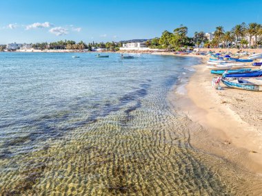 Hammamet, Tunus 'taki kumsal manzarası
