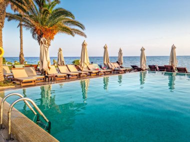 Hammamet, Tunus 'ta bir plajda manzara