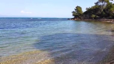 Fransa 'nın güneyindeki Hyeres' te Pontillon Sahili