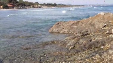 Fransa 'nın güneyindeki Hyeres' teki La Badine plajı.