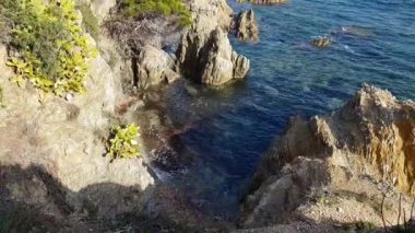 Pointe du Bouvet 'deki sahil, Hyeres, Güney Fransa