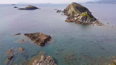 Giens Yarımadası 'ndaki Ribaud adaları, Hyeres, Fransa