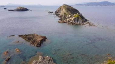 Giens Yarımadası 'ndaki Ribaud adaları, Hyeres, Fransa