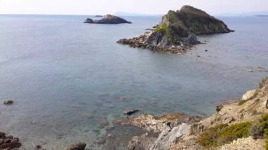 Giens Yarımadası 'ndaki Ribaud adaları, Hyeres, Fransa