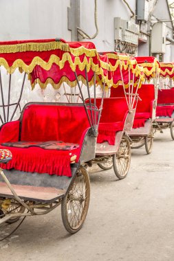 Pekin, Çin 'deki tipik Asya triportörleri.